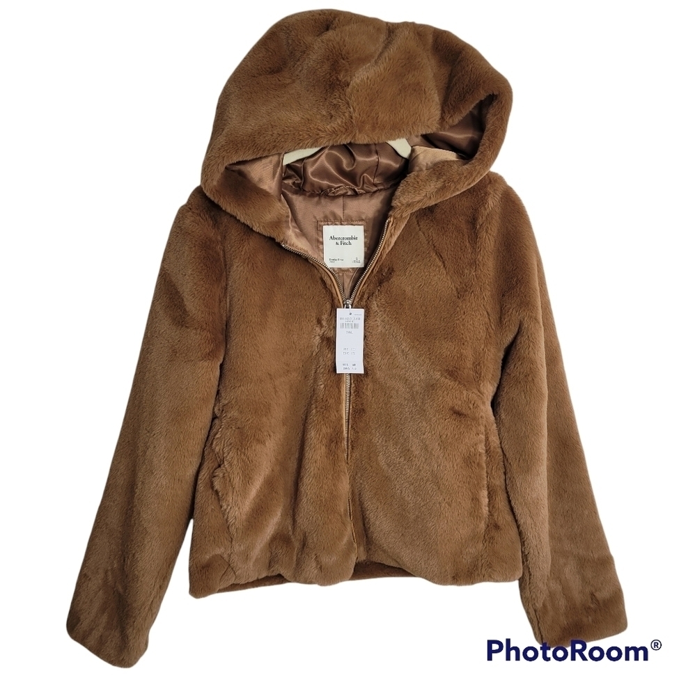 Abercrombie‎ and Fitch Faux Fur Hooded Jacket Size SMALL